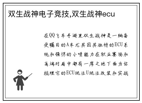 双生战神电子竞技,双生战神ecu